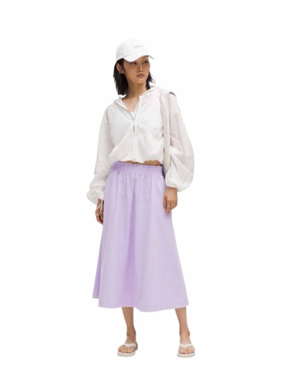 NWT Lululemon Stretch Woven Ruffle-Waist
Midi Skirt
Lavender Frost